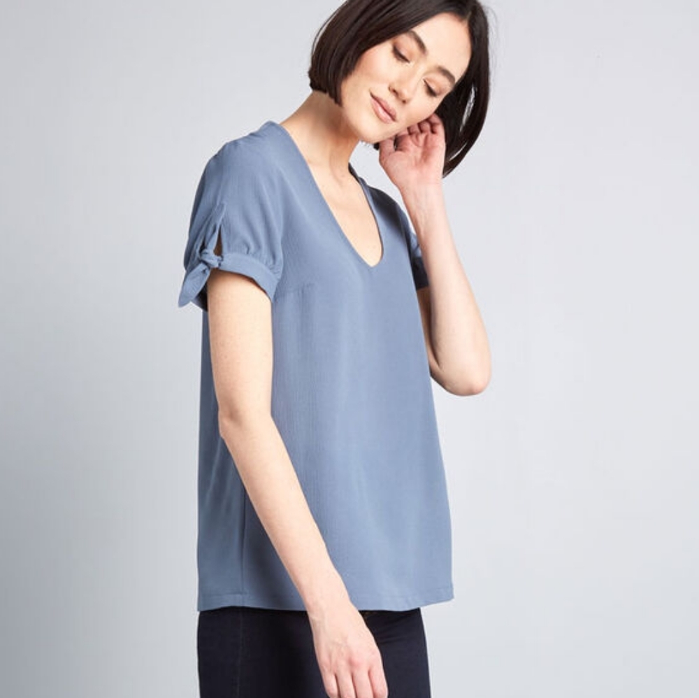 Modcloth Ideal Discovery Short Sleeve Blouse